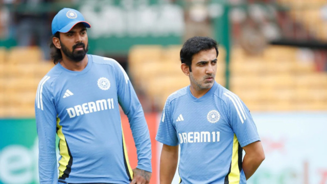 KL Rahul with head coach Gautam Gambhir