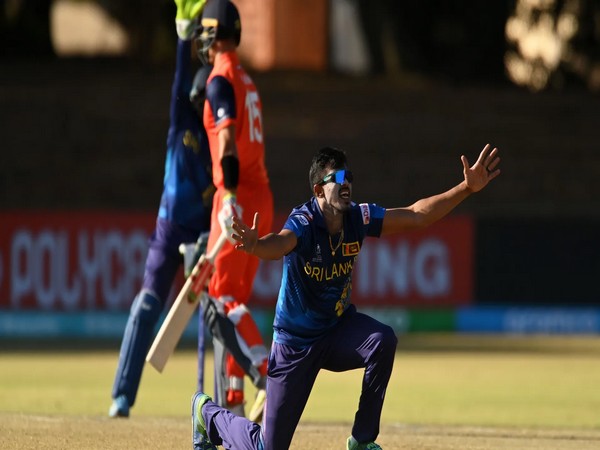 Sri Lanka team celebrating a wicket. (Photo- ICC)