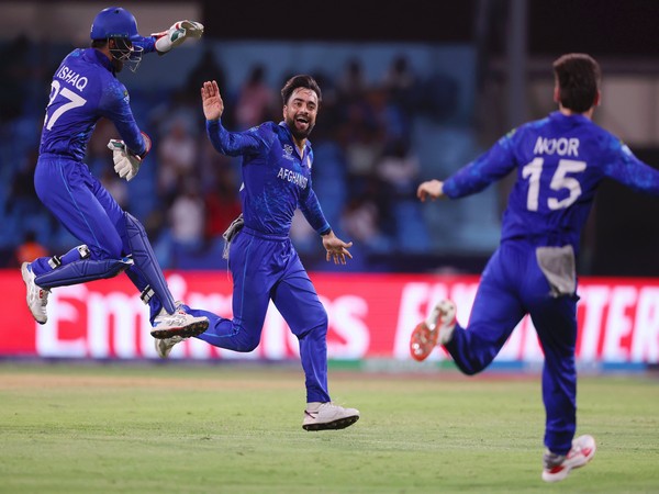 Rashid Khan celebrating with players (Photo: Afghanistna Cricket Board/X)